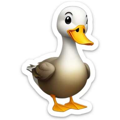 A duck with the face of Avram Andrei Tiberiu sticker
