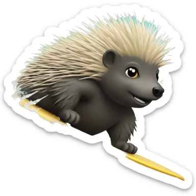 Porcupine surfing  sticker