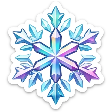 Iridescent sparkly shiny nebula snow crystal   sticker