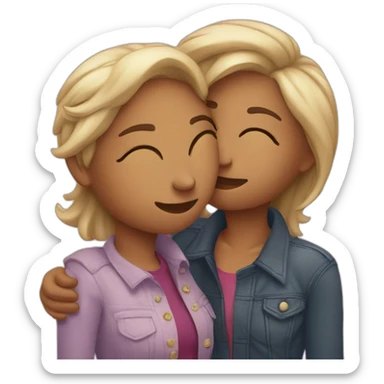 Lesbian couple kissing sticker