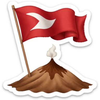 Flag being planted, dust still rising sticker