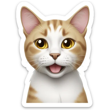 cat with a white claw  sticker