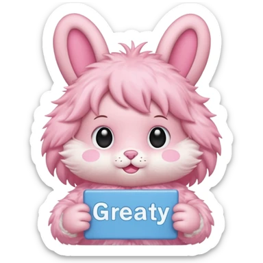 mymelody with sign that says great work sticker