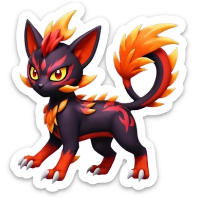 Meloetta-Litten-Guilmon-Darkrai-Pokémon-Fakémon-fusion-hybrid-creature sticker