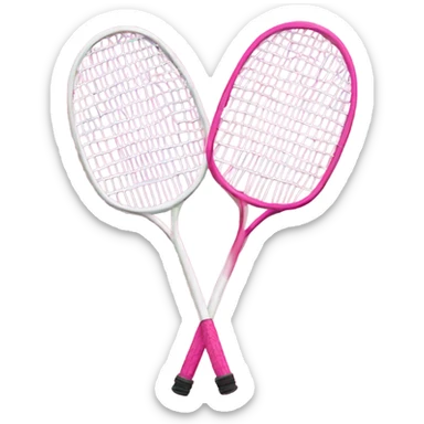 pink badminton rackets with bird sticker