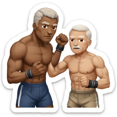 black guy and white old guy fighting sticker
