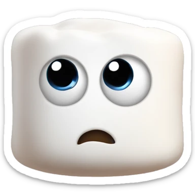 Marshmallow with eyes sticker