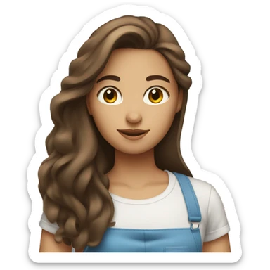 Girl with long brown hair cleaning sticker