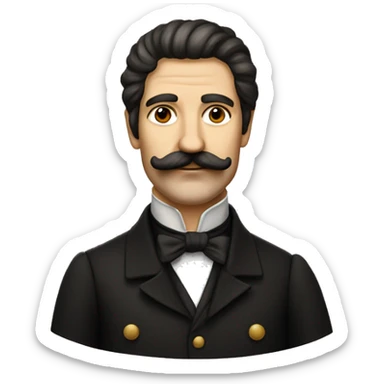Austrian painter with rectangular moustaches and black combed hair sticker