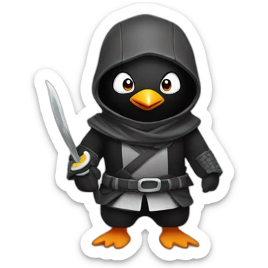 Penguin ninja cute sticker
