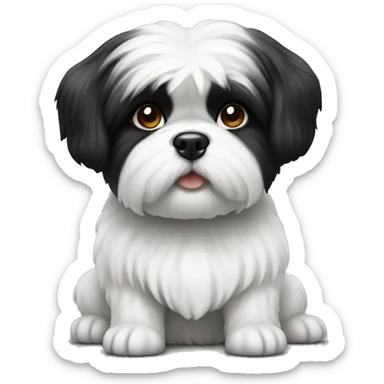 Shitzu dog female white and black sticker