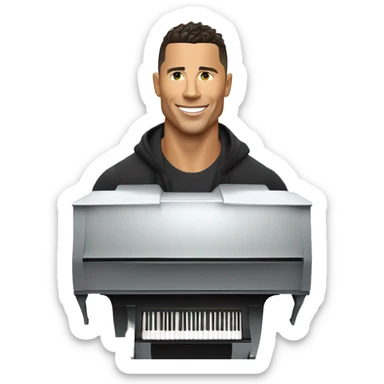 Piano ronaldo et merci en train de discuter. sticker