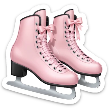 two pastel pink ice skates with bows sticker