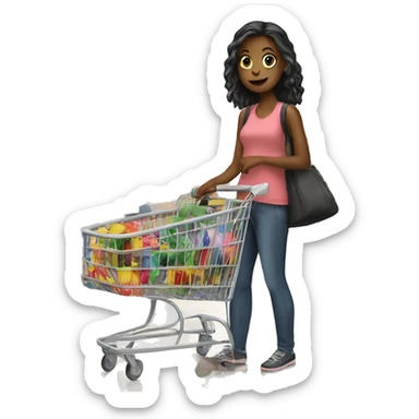 Girl shopping sticker