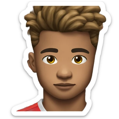 David Neres eyes closed and sad on locks with the jersey of Benfica (Red jersey) sticker