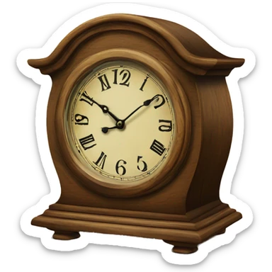 Vintage wooden table top clock fancy  sticker