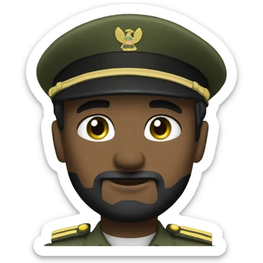 Military man surgent with green eyes and black hair sticker