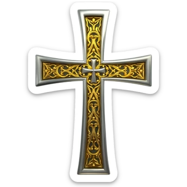 Silver Templar cross sticker