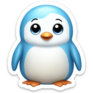 Cute kawaii baby blue penguin  sticker