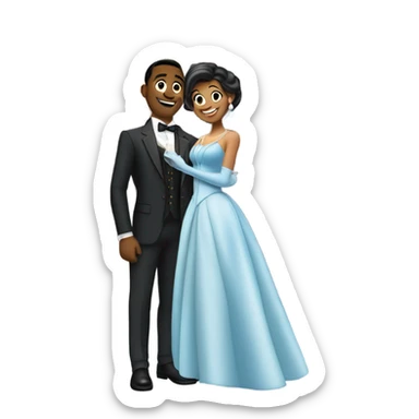 formal couple meme moment at Cinderella’s castle sticker