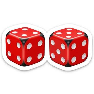 dice nero e rosso sticker