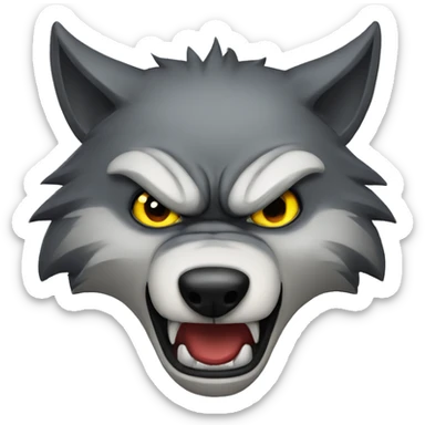 Angry wolf sticker