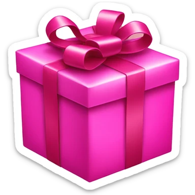 Hot pink present sticker