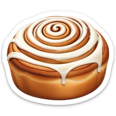 ultra realistic cinnamon bun with extra icing sticker
