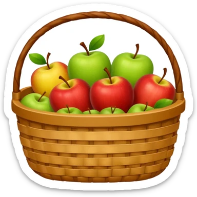 cozy basket of apples after apple picking @ghibli sticker