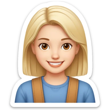 smiling girl in casual attire sticker