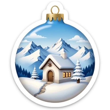 white christmas ornament with an alpine print  sticker