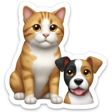 cat with dog sticker