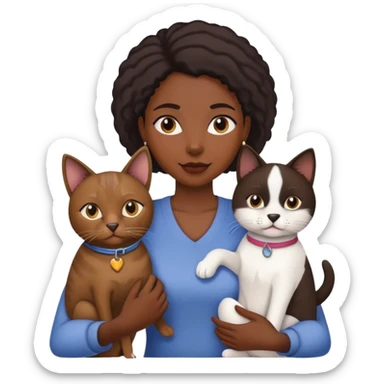 Lesbian BLACK woman holding cat and dog  sticker