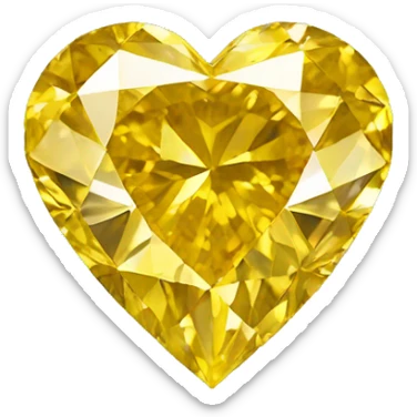 Heart shaped 56-carat yellow diamond sticker
