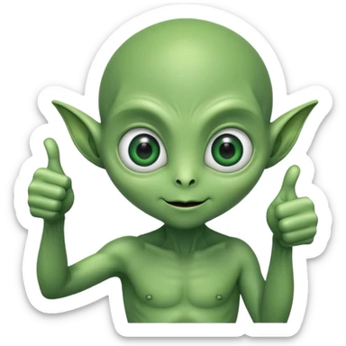 thumbs up alien sticker