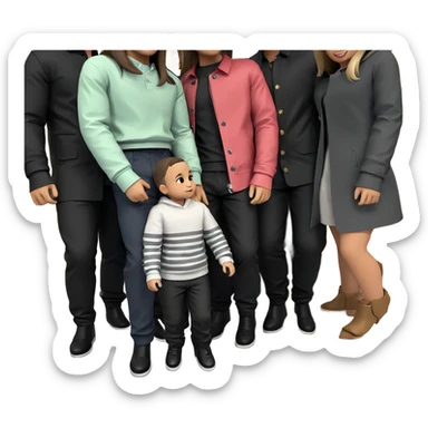 friends in stylish outfits sticker