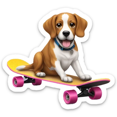 skateboard with dog  sticker