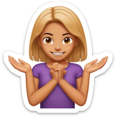 Girl rubbing her hands behind her back with an evil grin sticker