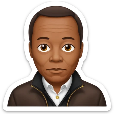 Quincy Jones with dark brown hair sticker