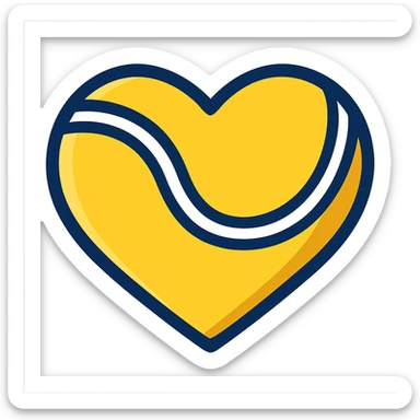 tennis ball shaped like a heart sticker