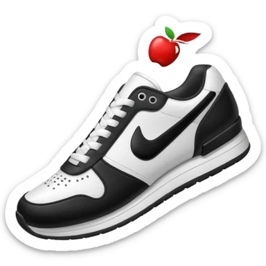 3D Apple-style emoji of a sneaker pressing on the ground, leaving a clear shoe print under it. Rounded, glossy, smooth, soft shadows, white background.

 sticker