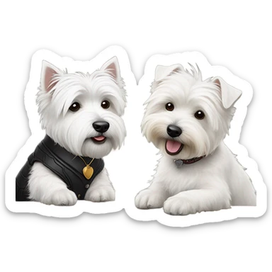 West Highland White Terrier playing cards with a Mini Bernadoodle sticker