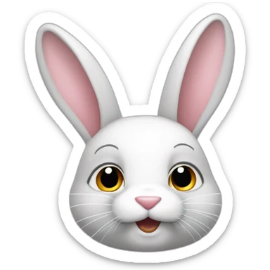 Lapin blanc avec des taches grises sticker