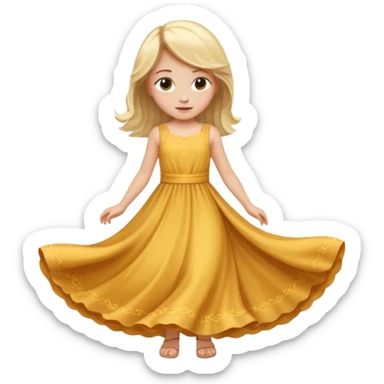 Girl curtsying with dress sticker