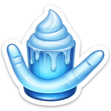 hat tip emoji (i.e. just a hat with a hand, tipping the hat), with a frozen hand sticker
