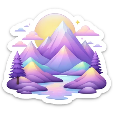  Pastel-white-yellow-purple-Iridescent-aesthetic-scenic-scenery-Decoration sticker