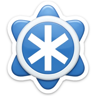 blue medical star of life symbol sticker