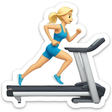 blonde woman on treadmill sticker