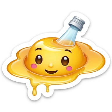 Glue in liquid sticker