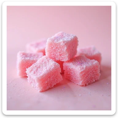 realistic pink candy with a holographic sheen, photorealistic style sticker